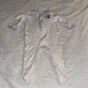 Charming White and Blue Baby Footie